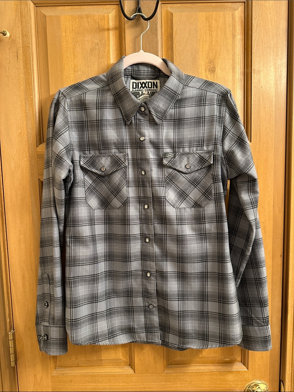 DIXXON Teardrop Gray Plaid Snap-Front Casual Shirt
